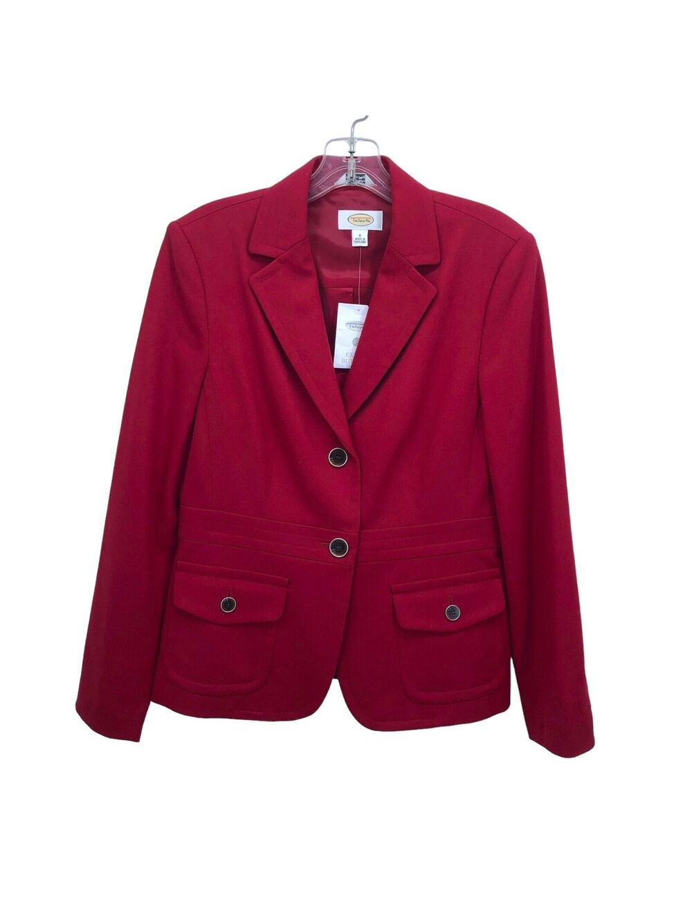 NEW Talbots Red Wool Blazer Jacket Womens Size 4 Lined Italian‎ Stretch Fabric